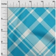 thumbnail image 2 of oneOone Polyester Spandex Turquoise Blue Fabric Check Quilting Supplies Print Sewing Fabric By The Yard 56 Inch Wide, 2 of 4