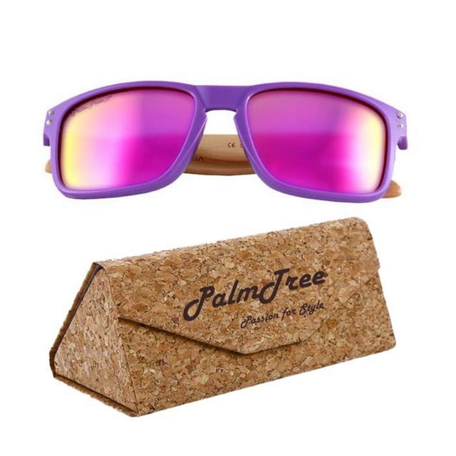 Modernas Gafas de Colores Soul Colors Polarized Purple Polarizado+UV400 Policarbonato Madera de Bambú