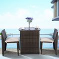 thumbnail image 2 of Gymax 3 PCS Cushioned Wicker Patio Furniture Set Seat Sofa Outdoor No Assembly Brown, 2 of 10