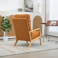 thumbnail image 4 of Triple Tree 2-in-1 Convertible Mid Century Modern Boucle Accent Chair with Solid Wood Frame, Caramel, 4 of 9