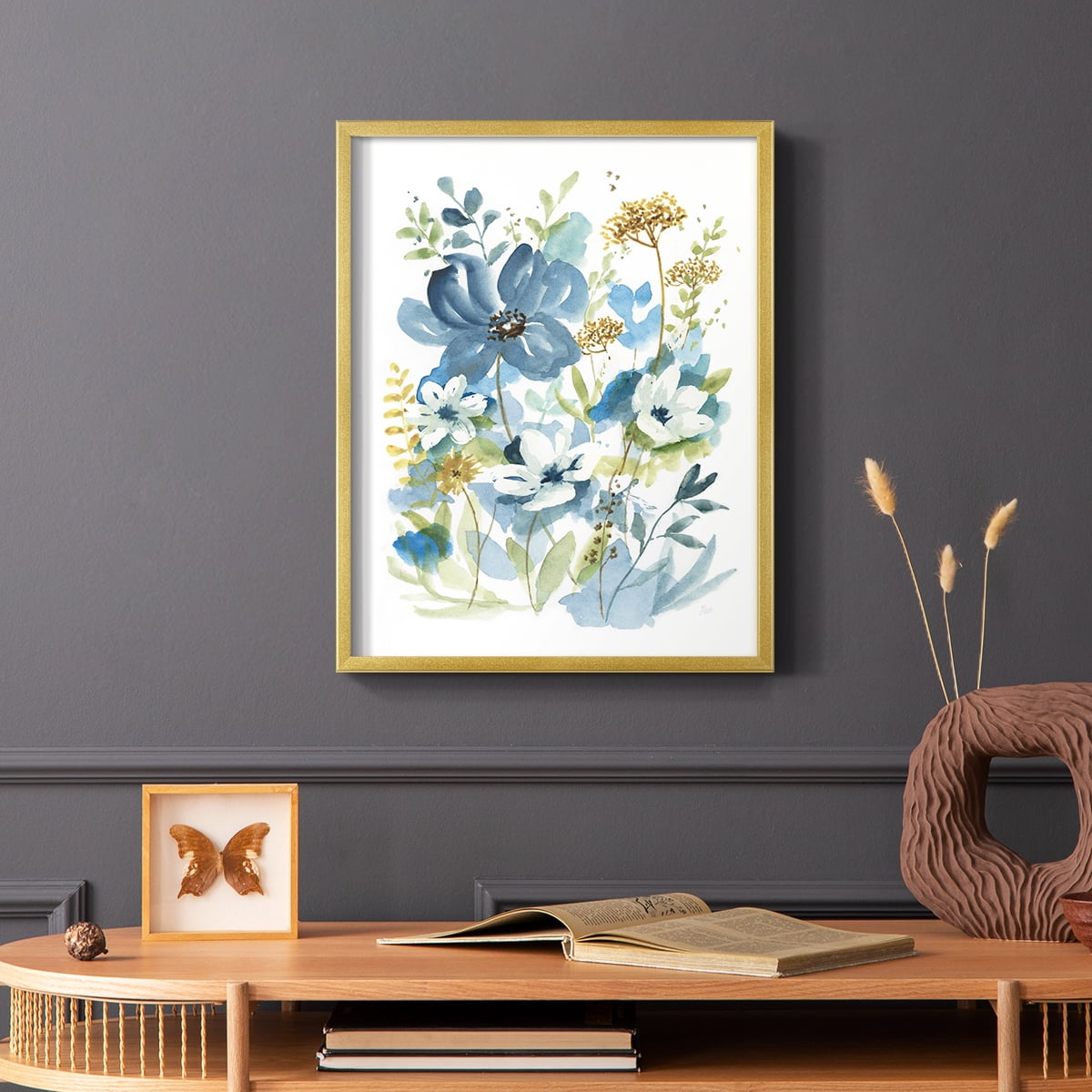 Wild Medley I Framed Print in Gold Solid Wood 11 x 14 Framed Print