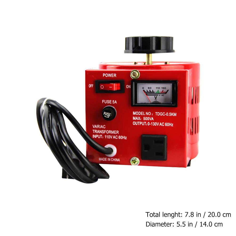 Auto Transformer Variable 500VA AC Voltage Regulator 5Amp 0~130V US Plug Red 