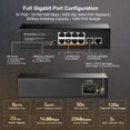 thumbnail image 4 of Conmutador PoE MokerLink de 10 puertos Gigabit 8 GE PoE+ 2 GE Uplink, 4 of 7