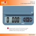 thumbnail image 5 of Eat Smart 11lb Food Kitchen Plastic Blue Scale with Tare, Blue, 5 of 10