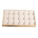 thumbnail image 4 of Organizador de joyas de madera de bambú con 18 rejillas para guardar colgantes y exhibir joyas. Beige, 4 of 9
