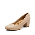 thumbnail image 1 of Zapatos de Tacón DREAM PAIRS Nude con Tacón Grueso y Punta Redonda Talle 9, 1 of 8