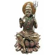 Shiva The Auspicious One Mahadeva Omniscient Yogi Meditating On Lotus Flower Petals Figurine Home Decor Statue