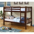 thumbnail image 2 of Furniture of America Edith Wood Twin over Twin Bunk Bed in Dark Walnut, 2 of 5