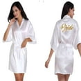 thumbnail image 4 of LYMAYTER‌ Bridesmaid Robes Satin Wedding Party Short Kimono Getting Ready Robe Women Soft Glitter Trim‌, 4 of 8