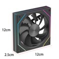 thumbnail image 4 of Ventiladores de caja jixopn RGB de 12 cm, 5 V, 3 pines, PWM, silenciosos, para CPU (negro estándar), 4 of 8