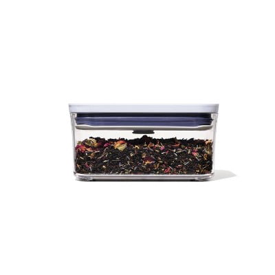 0.6qt Plastic Rectangle Airtight Food Storage Container White: Dishwasher-Safe, Silicone Lid