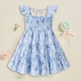thumbnail image 2 of Quealent Toddler Girl Dress Kids Sleeveless Ruffle Dresses for Girls Summer Outfits Beach Sundress (Sky Blue, 3-4 Years), 2 of 4
