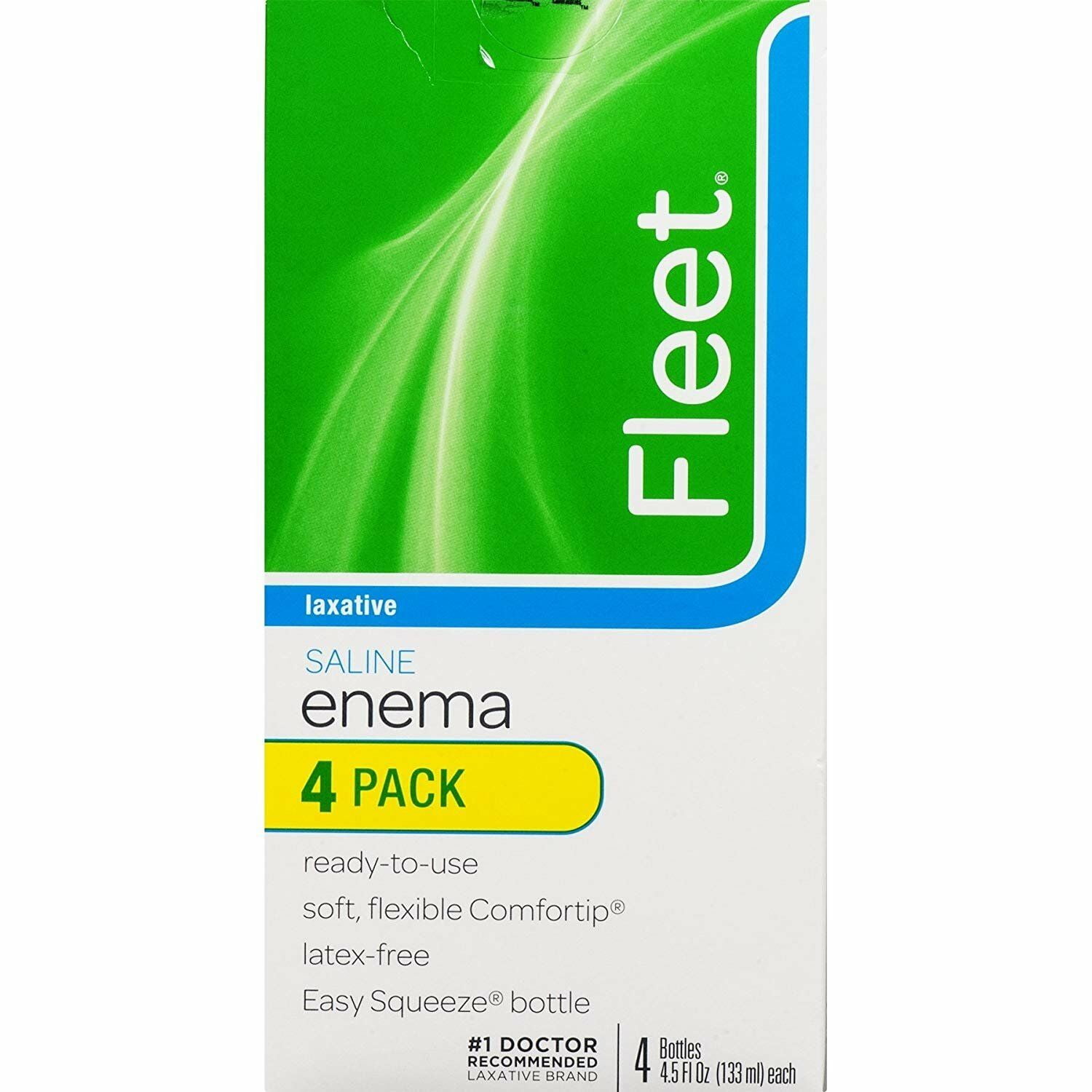 Fleet Saline Enema Latex Free ReadyToUse Saline Laxative Regular 4.5