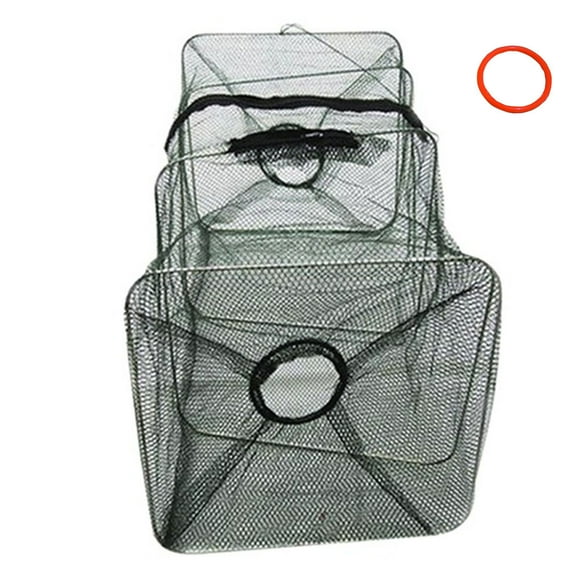Fish Trap Net Fishing Gear Crab Prawn Shrimp Crayfish Lobster Crawdad Foldable