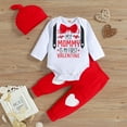 thumbnail image 3 of Gupgi Ensemble de Vêtements pour Bébés Garçons de la Saint-Valentin Justaucorps à Manches Longues Col Rond Pantalon Imprimé Cœur, 3 of 10