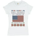 thumbnail image 1 of Tee Hunt Have Yourself an American Christmas T-Shirt Ugly Sweater Patriotic Women's T-Shirt Tee, White, Large, 1 of 5