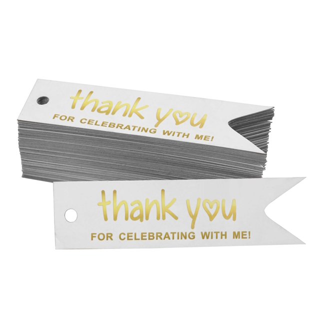 Inkdotpot Real Gold Foil Thank You For Celebrating With Me Birthday Tags Favor Hang Paper Tags 50 Pieces