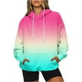 thumbnail image 7 of Ashirexll Womens Hoodies, Oversized Hoodies for Women, Ladies' Loose Long Sleeve Hoodies Gradient Color Casual Sports Hooded Sweatshirts, 7 of 7