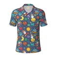 thumbnail image 2 of Daiia Cartoon Space Pattern Men’s Polo Shirts,Solid Deck Shirt,Classic Fit, Breathable Cotton Polo for Casual and Sport Wear-X-Large, 2 of 7