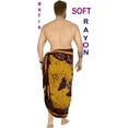 thumbnail image 3 of HAPPY BAY Men's Standard Vacation Dashiki Sarong Full Pareo Beach Wrap One Size Brown, Fish Summer Vacation Party, 3 of 5