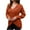 Orange, variant on Women's Fashion Criss Cross Pullover Sweater V Neck Long Sleeve Sweaters Casual Front Slit Cable Knit Tops Ribbed Knit Jumper Tops Y2k Clothes