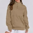 thumbnail image 2 of WEAIXIMIUNG Sweat à Capuche Zippé pour Femmes Léger Pull Uni Col en V Sans Capuche Manches Longues, 2 of 5