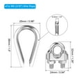 thumbnail image 2 of Uxcell 3/16" Wire Rope Kit, 20 Pack M6 Stainless Steel Thimbles & Clamps for Wire Rope, 2 of 6