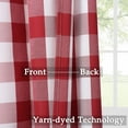 thumbnail image 6 of 2 Pcs Buffalo Plaid Curtains, Gingham Yarn Dyed Rod Pocket Light Filtering Curtain Drapes, 6 of 8