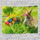 thumbnail image 1 of ABPHQTO Huevos de Pascua Tapiz de conejo Decoración de pared Sala de estar Dormitorio Tapices DIY 128x150 cm, 1 of 4