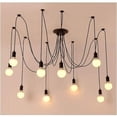 thumbnail image 1 of Dinheiro Araña Colgante Lámpara DIY Luz de Techo Ajustable Vintage Industrial E27 para Sala de Estar Dormitorio Negro - 2M 10 Luces, 1 of 5