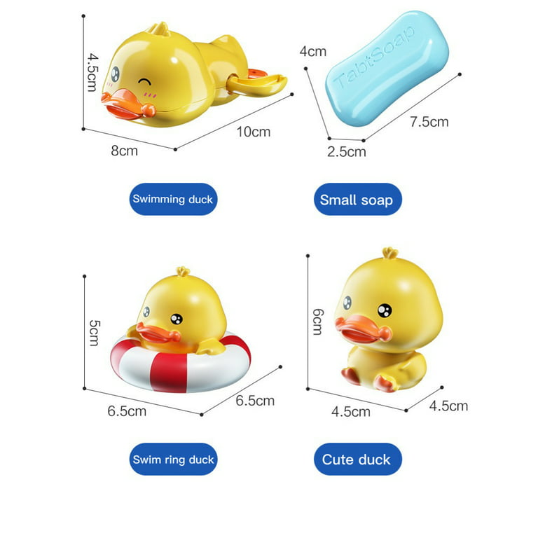 8 Pcs Children's Little Yellow Duck Bath Toys Baby Swimming Toys Bathroom Children's Bath Play Shower Toys for Boys and Girls