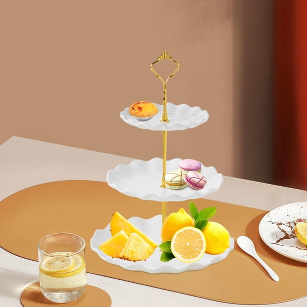 de pasteles,Soporte de pastel para postres Plato de pastel con patas de mesa, de servicio de comida de varios niveles para fiestas,dulces de frutas,Bandeja de exhibición