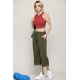 thumbnail image 3 of Made by Johnny Women's Capri Pants Loose Yoga Pants Wide Leg Drawstring Comfy Lounge Pajama Capris Sweatpants with Pockets XL OLIVE, 3 of 6