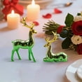 thumbnail image 4 of Deer Tabletop Decor, Modern Deer Figurine Ornament Set, Electroplated Gold Antler Pink Deer Sculpture for Living Room TV Cabinet Wine Cabinet Shelf Home Decoration, 4 of 6
