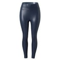 thumbnail image 2 of Jxximdong Leggings for Women Womens Faux Leather Leggings Stretch High Waisted Pleather Pants Blue XXXXXL Yoga Pants, 2 of 6