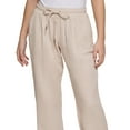 thumbnail image 2 of Calvin Klein Women's Cotton Crepe Straight Fit Pants Brown Size Petite Large, 2 of 3