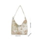 thumbnail image 3 of Bolso tote de lona para mujer | Bolso bandolera de gran capacidad | Estilo cubo con ribete de borlas | Colores negro, verde y azul, 3 of 6