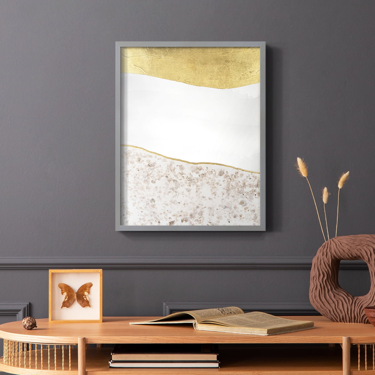 Whitestone I Framed Print in Gray Solid Wood 22 x 28 Framed Print