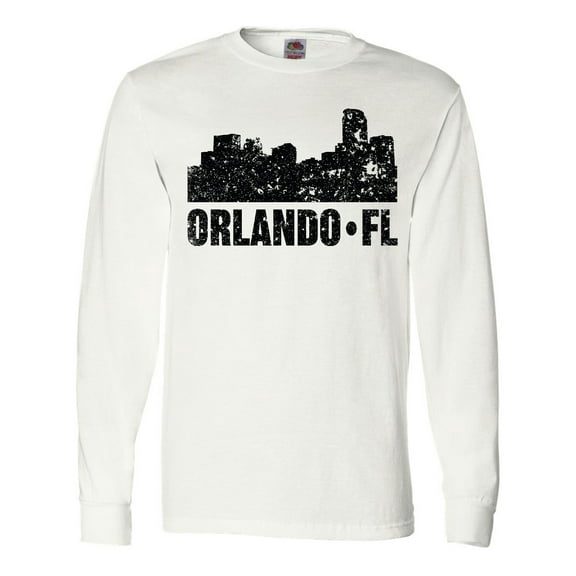 Inktastic Orlando Skyline with Grunge Long Sleeve T-Shirt
