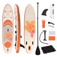 thumbnail image 1 of Outsunny Inflatable Paddle Board, Stand Up Paddle Board Adjustable Aluminum Paddle Non-Slip Deck Spray-painted Sea Turtles Board, with ISUP Accessories & Carry Bag, 10'5'' x 30" x 6", Orange and Grey, 1 of 9