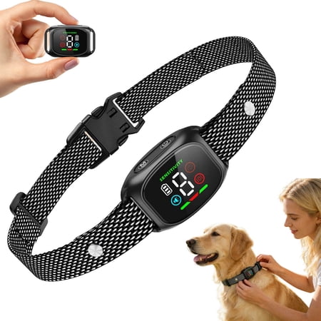 Smart Automatic Vibration Dog Training Collar Adjustable No Shock Behavior Correction Collar For Pet Training(Black-5.7X3.6X2.4Cm)