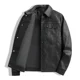 thumbnail image 3 of Nueva chaqueta de cuero para hombre, informal, de negocios, resistente al viento, impermeable, versátil, de alta calidad, chaqueta de cuero PU para hombre, 3 of 5