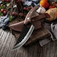 thumbnail image 1 of Cuchillo de carnicero Cuchillo de deshuesar de acero inoxidable forjado a mano con funda 27,5 cm Herramienta de corte de carne de alta resistencia Mango de madera ergonómico para cocina Camping BBQ, 1 of 7