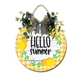 thumbnail image 2 of Eveokoki Front Door Porch Decorations Hello Summer Door Hanging Sign 11 inch Wooden Wall Sign, Rustic Holiday Wreath Decor for Front Door Porch Home Window Wall Farmhouse Decorations, 2 of 5