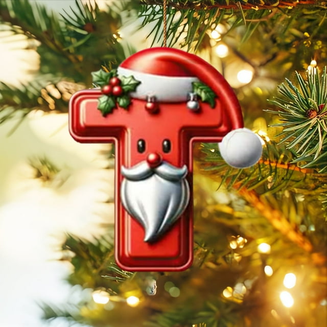 Adornos colgantes, colgante, colgante de decoración, llavero, colgante de decoración de árbol de Navidad de 26 letras, decoración navideña personalizada de bricolaje, decoración colgante para árbol de
