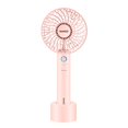 Geek Aire 2600mA Power Bank Fan, Rechargeable Mini Personal Handheld, Lithium-ion Battery, Charging Dock, 5 Speed Settings, Cordless, Pink - image 1 of 6