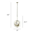 thumbnail image 4 of Elegant Designs 18" Modern Orb Adjustable 3-Light Metal and Clear Glass Kitchen Foyer Hallway Bedroom Living Room Dining Room Hanging Ceiling Pendant, Antique Brass, 4 of 8