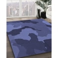 thumbnail image 3 of Ahgly Company Tapis Rond Lavable en Machine Intérieur Transitionnel Bleu, 6 Pieds Rond, 3 of 7