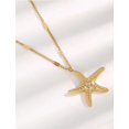 thumbnail image 2 of Monebena 18K Gold Plated Starfish Necklace - Seashell Pendent Ocean Themed Necklace - Boho Summer Beach Jewelry, 2 of 8