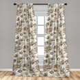 thumbnail image 2 of Vintage Window Curtains, Watercolor Style Retro Themed Cotton-Flower Branches Painting Print, Lightweight Decor 2-Panel Set with Rod Pocket, Pair of - 28"x84", Pale Khaki Purple Orange, by Ambesonne, 2 of 3